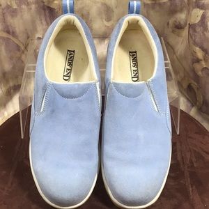 Pale blue slip-on size 9